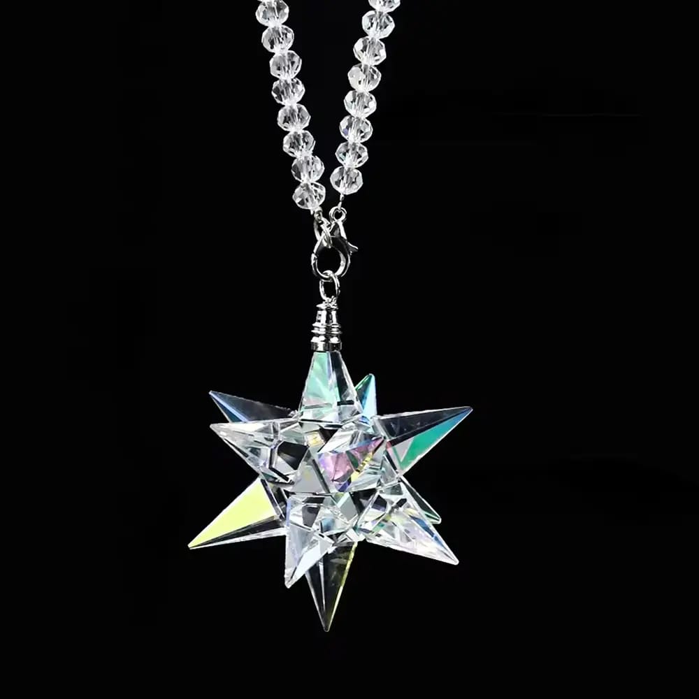 Crystal Star Car Hanging Ornament – Rainbow Light Suncatcher