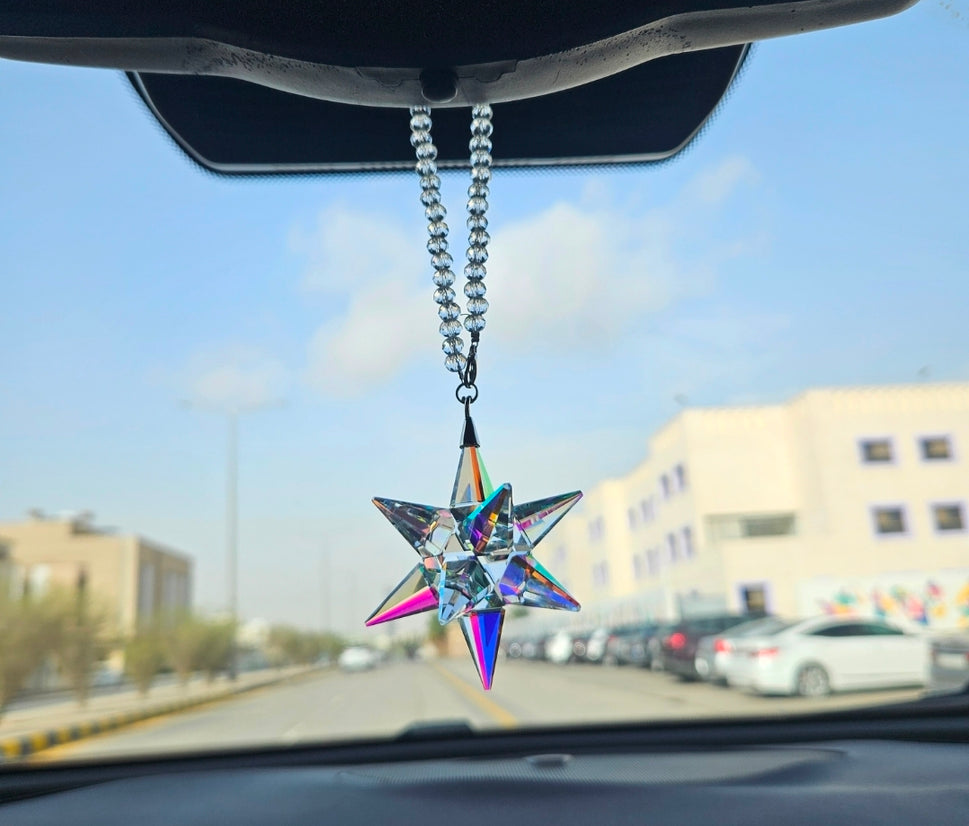Crystal Star Car Hanging Ornament – Rainbow Light Suncatcher