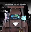 CAR REAR SEAT STORAGE ORGANIZER WITH TISSUE BOX, TIDY BAG HOOKS, PHONE & AMP, ADJUSTABLE CUP HOLDERS.
