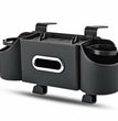 CAR REAR SEAT STORAGE ORGANIZER WITH TISSUE BOX, TIDY BAG HOOKS, PHONE & AMP, ADJUSTABLE CUP HOLDERS.