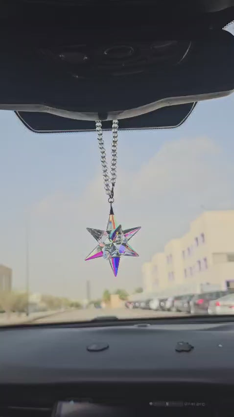 Crystal Star Car Hanging Ornament – Rainbow Light Suncatcher